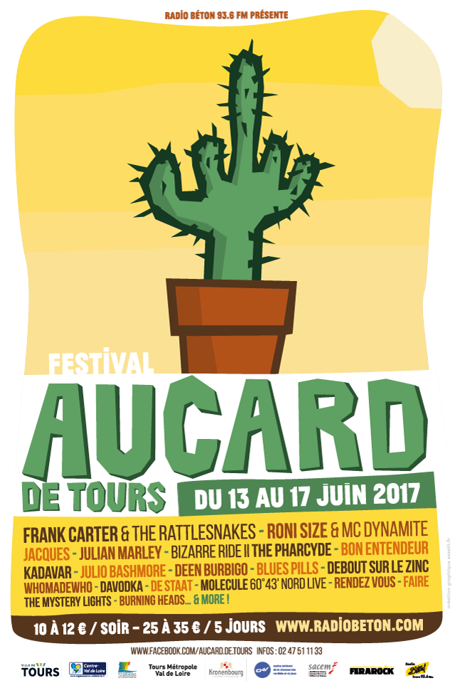 Aucard de Tours 2017 affiche cactus - eszett studio